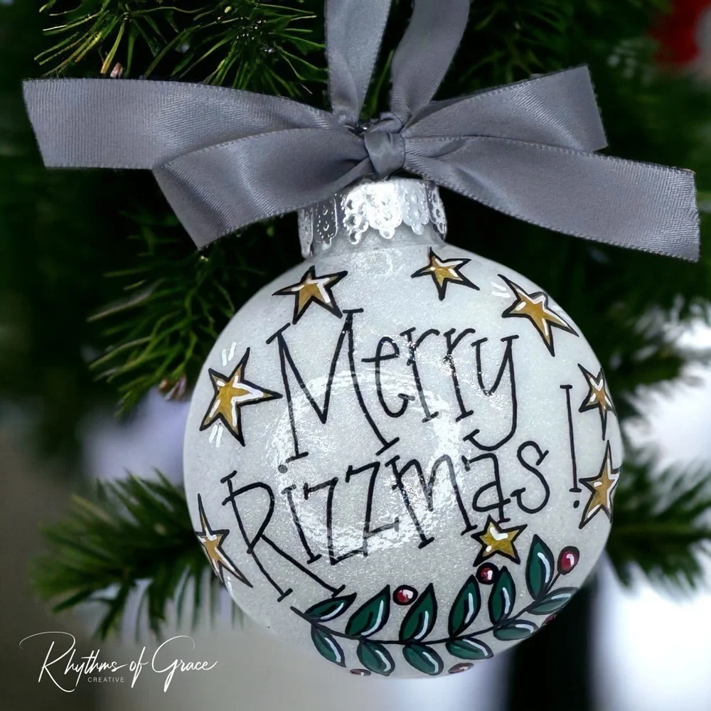 Merry Rizzmas! Custom Hand-Painted Christmas Ornament I Personalized Gift